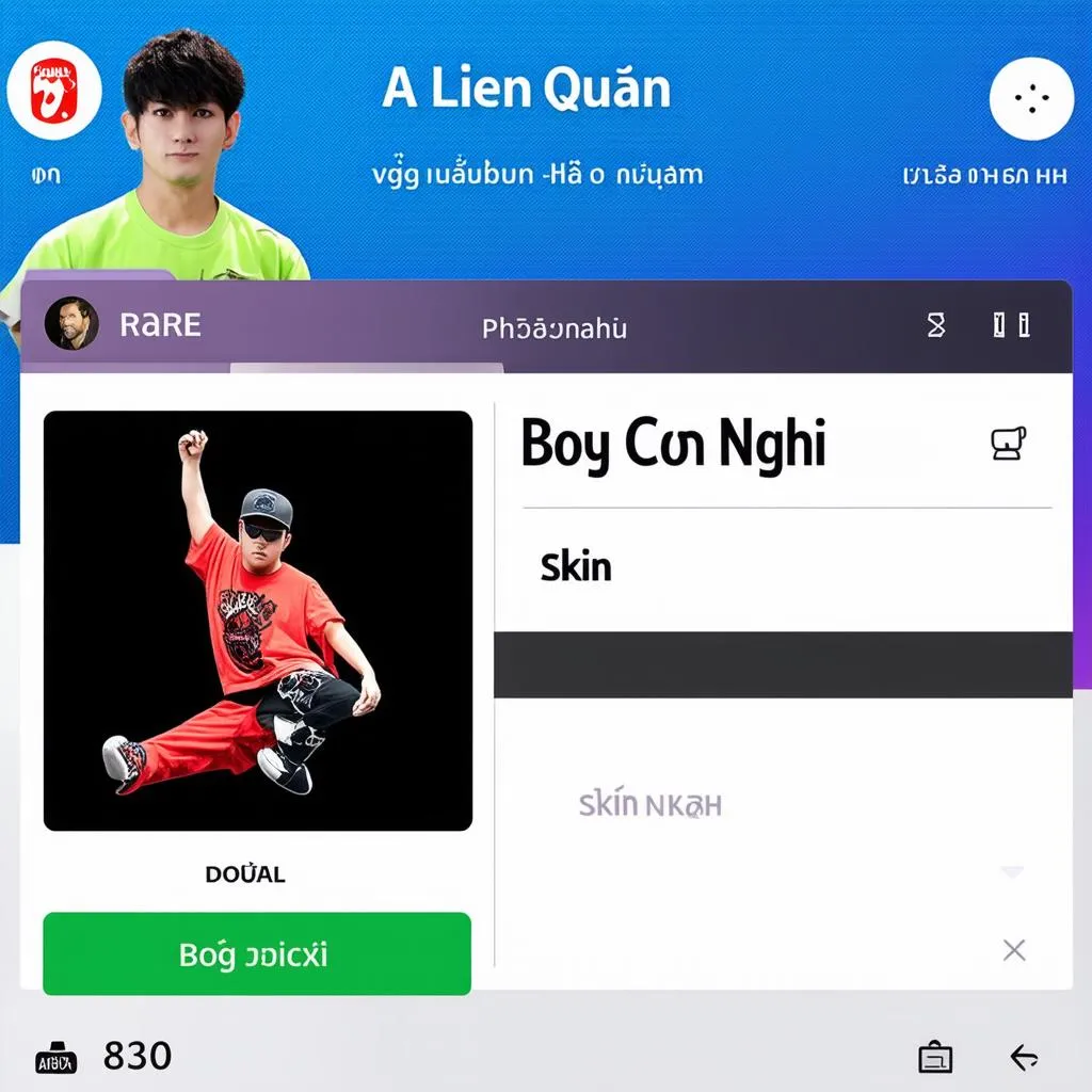 tài khoản liên quân có skin bboy công nghệ