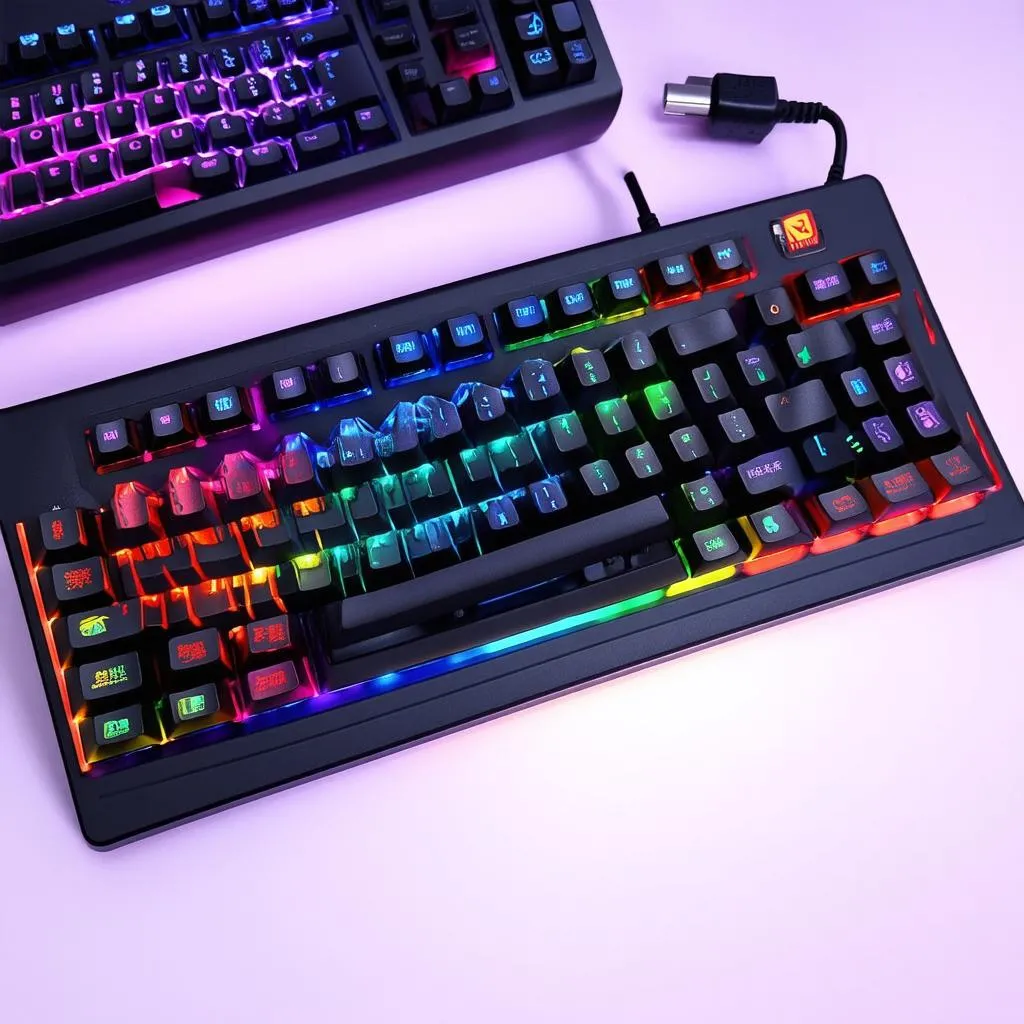 Gaming keyboard with colorful backlight