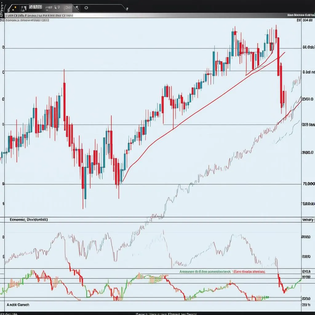 Economic chart with upward trend