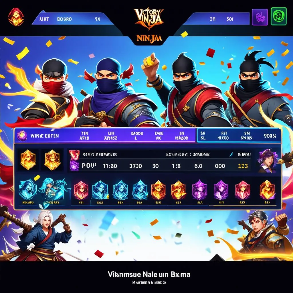 Hình ảnh màn hình chiến thắng trong game Liên Quân Ninja