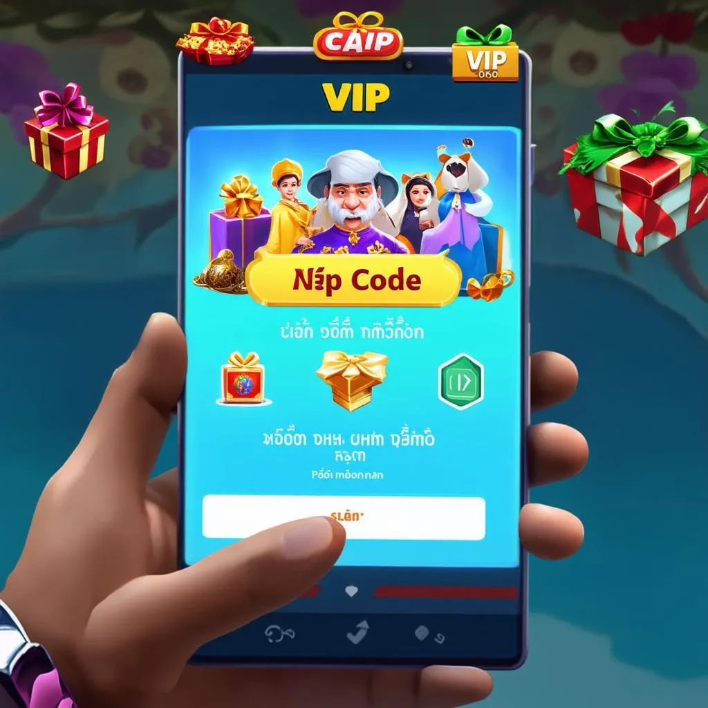 Người chơi Liên Quân Mobile đang sử dụng code VIP để nhận quà