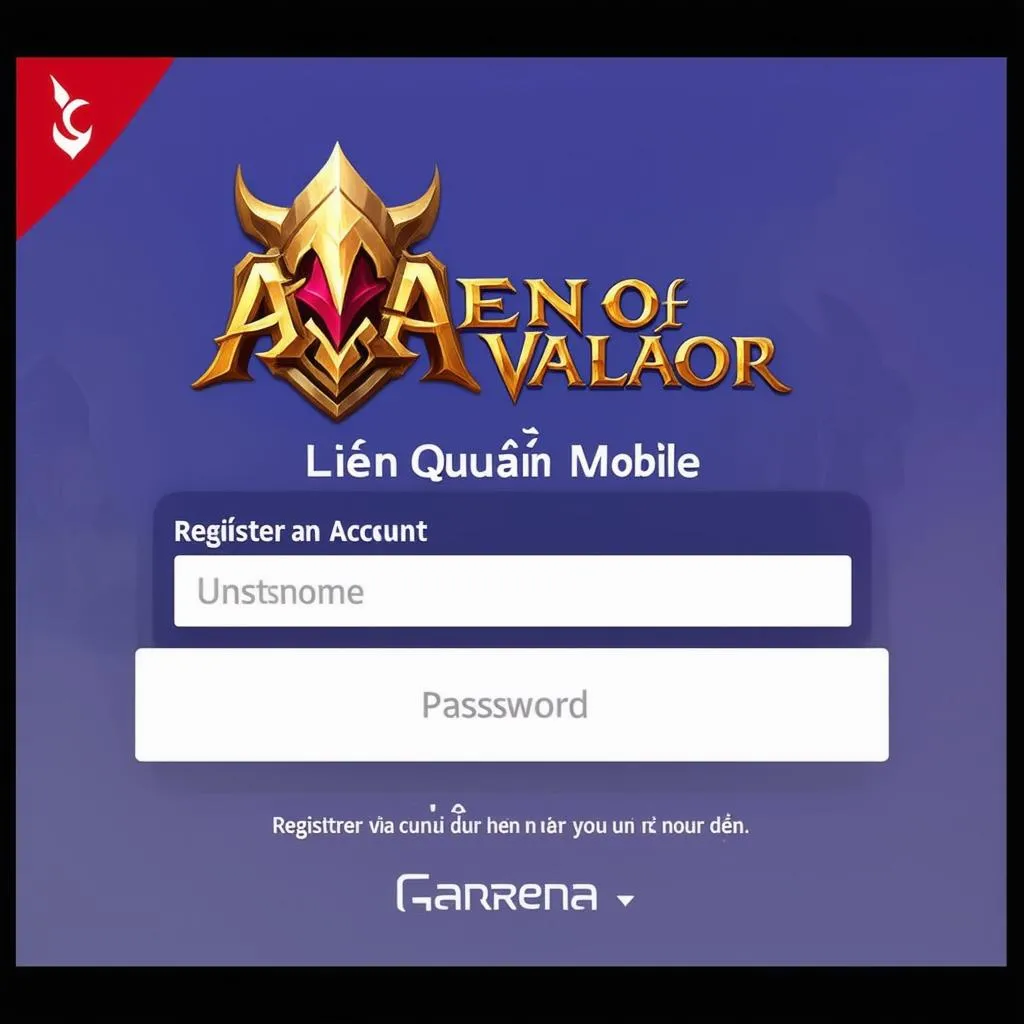 Đăng ký Liên Quân Mobile bằng Garena