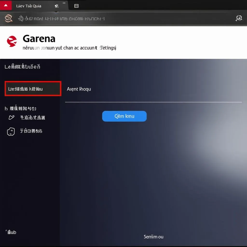 Đổi mật khẩu Garena Liên Quân