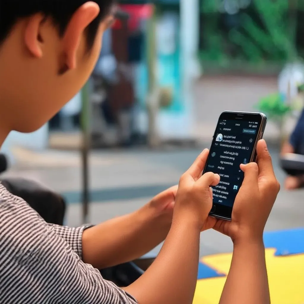 A Gamer Playing Liên Quân Mobile