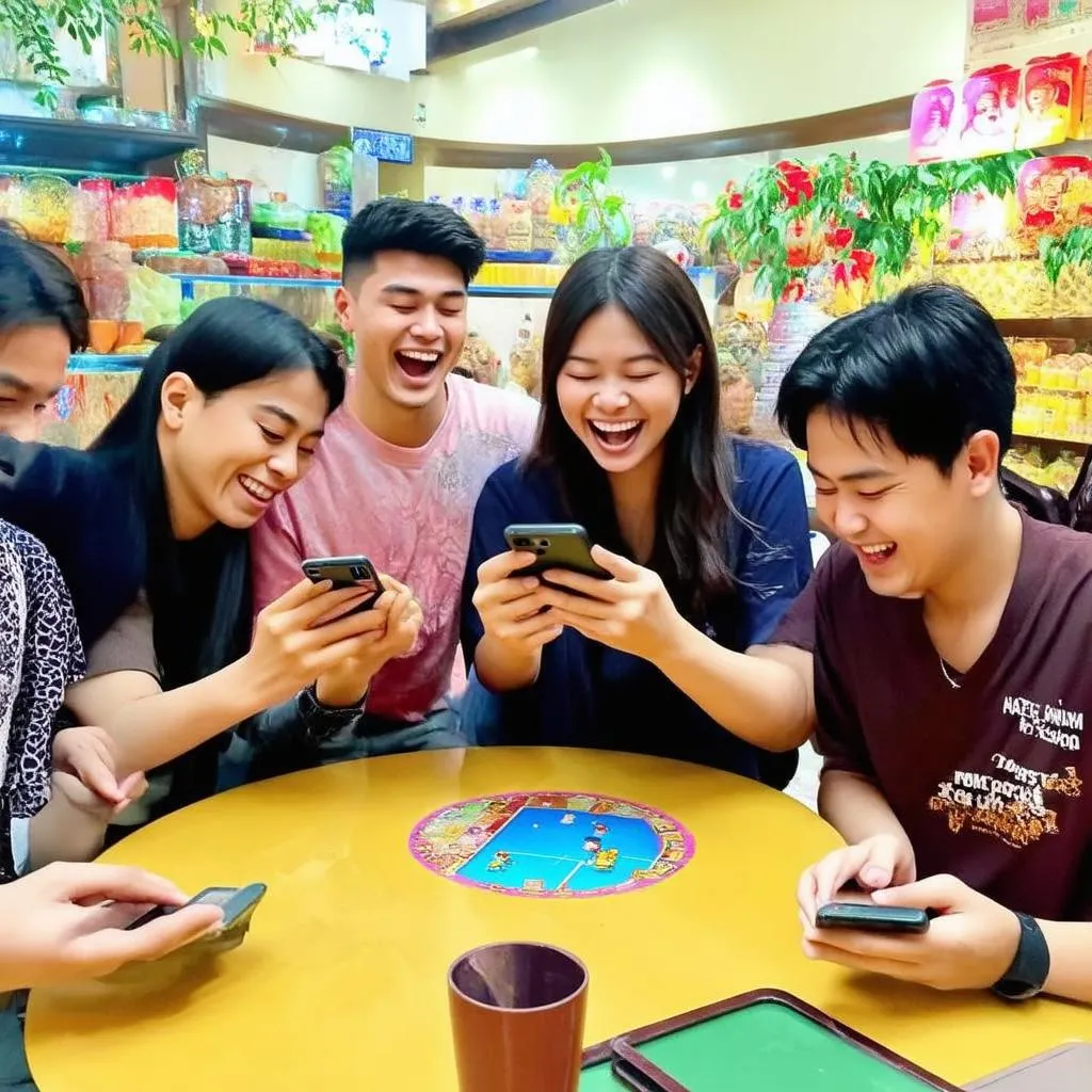 Game thủ Liên Quân Mobile vui vẻ chơi game