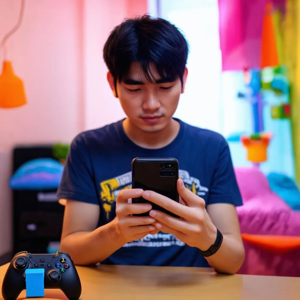 Game thủ Liên Quân Mobile đang chơi game