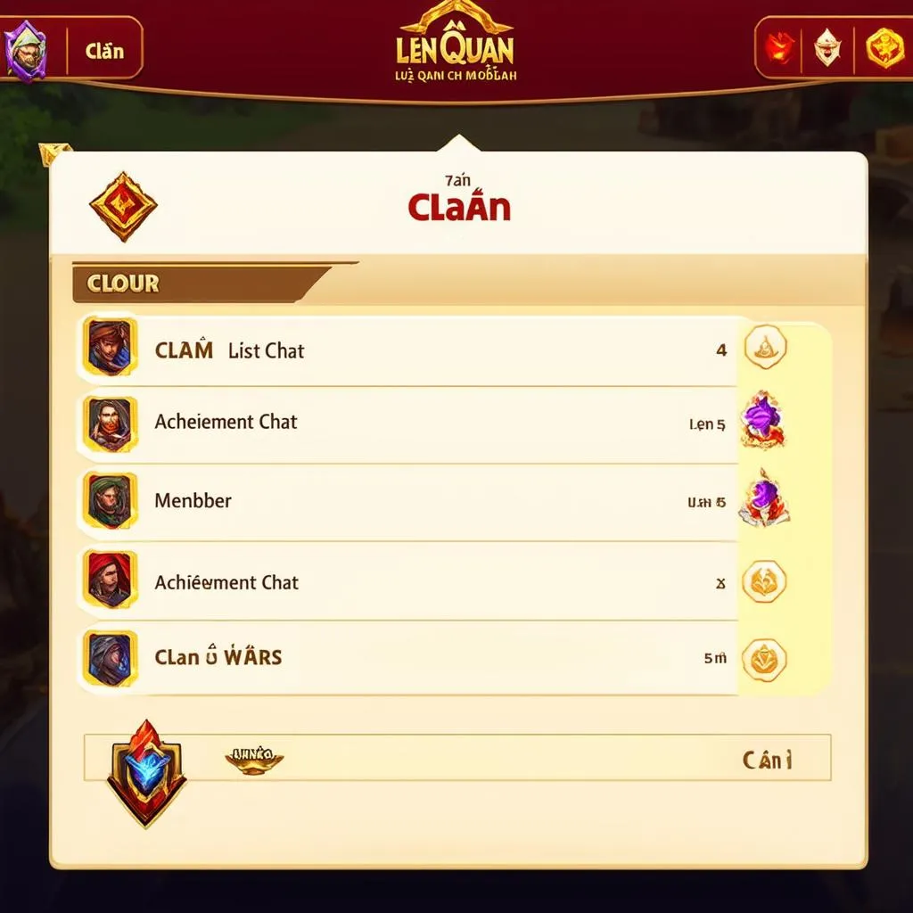 giao diện clan liên quân