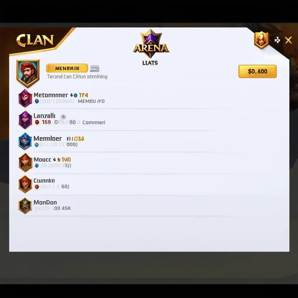 Giao diện clan trong game Liên Quân