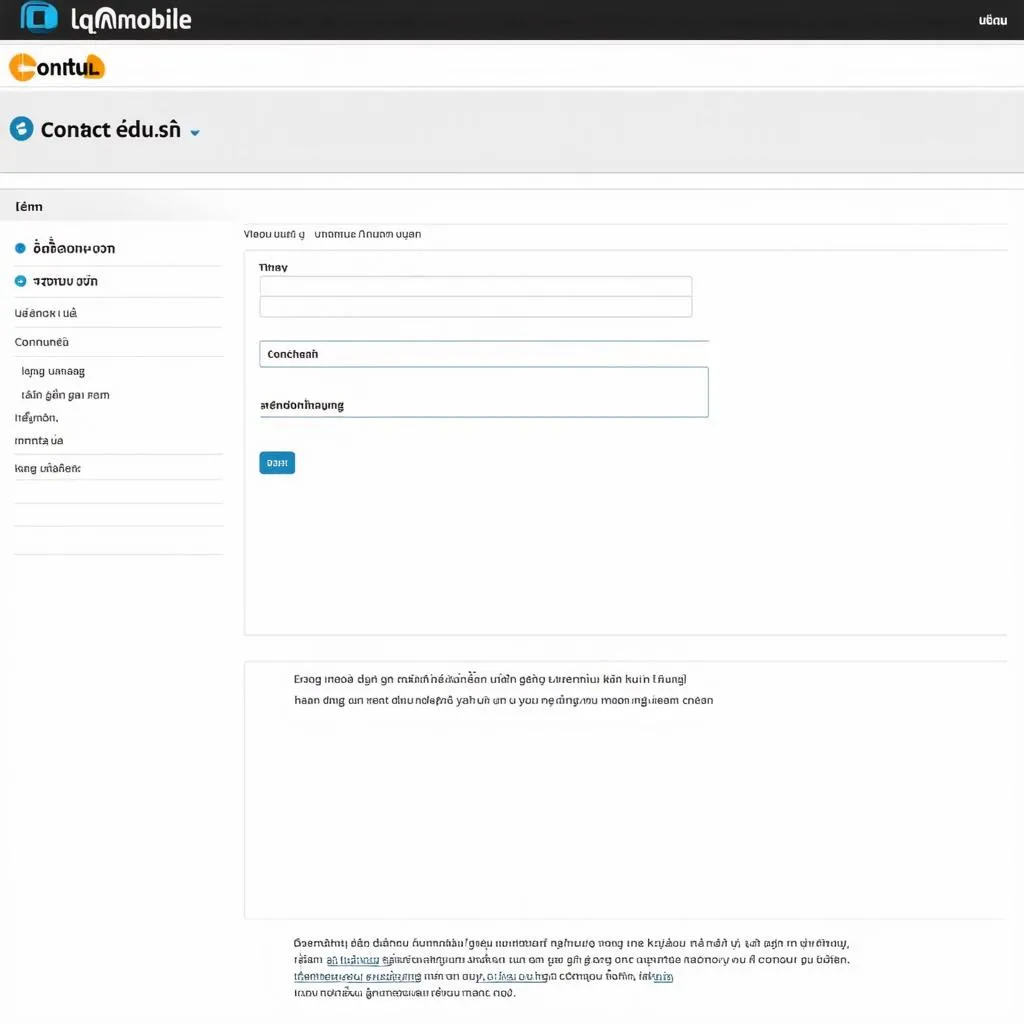 Giao diện trang liên hệ website lqmobile.edu.vn