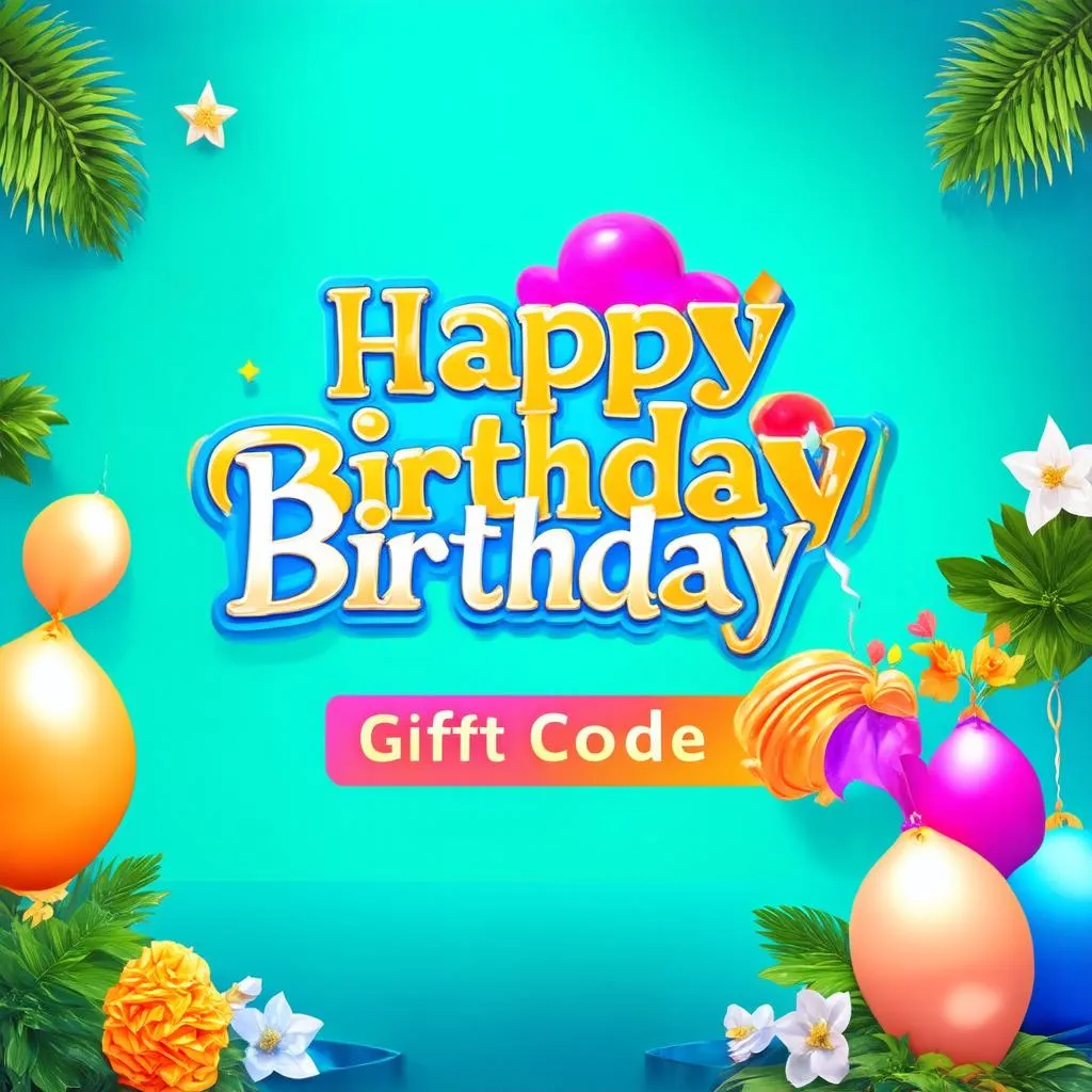 Hình ảnh giftcode Liên Quân Mobile với phông nền sinh nhật