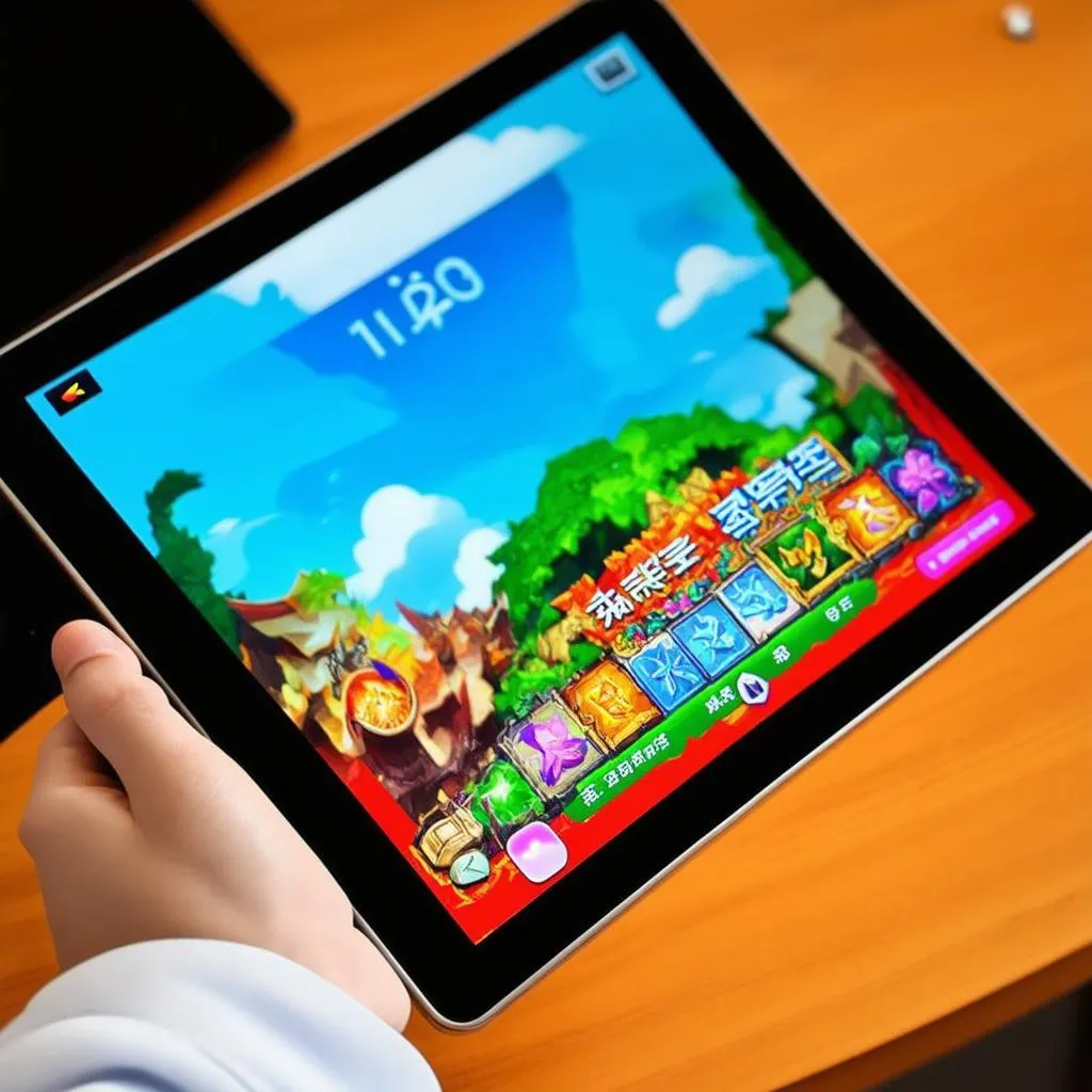 iPad Mini hiển thị game Liên Quân