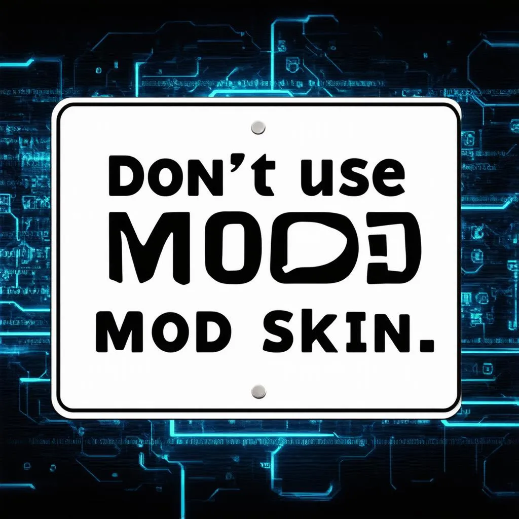 Hình ảnh cảnh báo không nên sử dụng Mod Skin