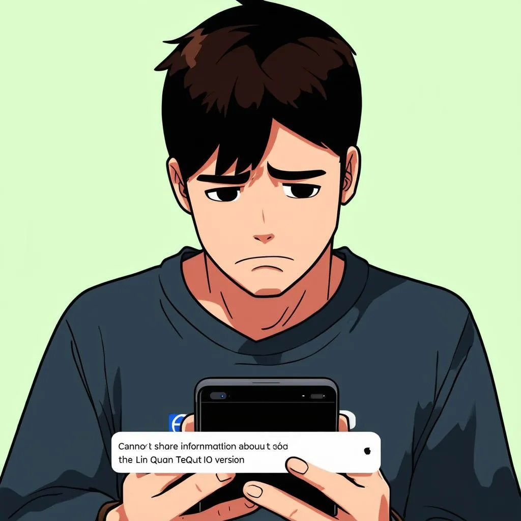 A gamer is disappointed because he cannot share information about Lien Quan Test iOS