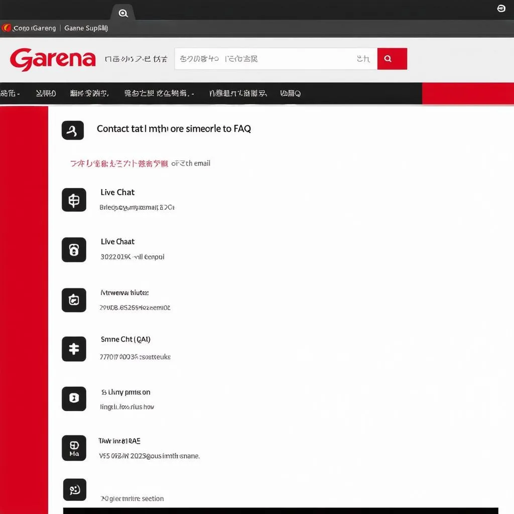 Liên hệ hỗ trợ Garena