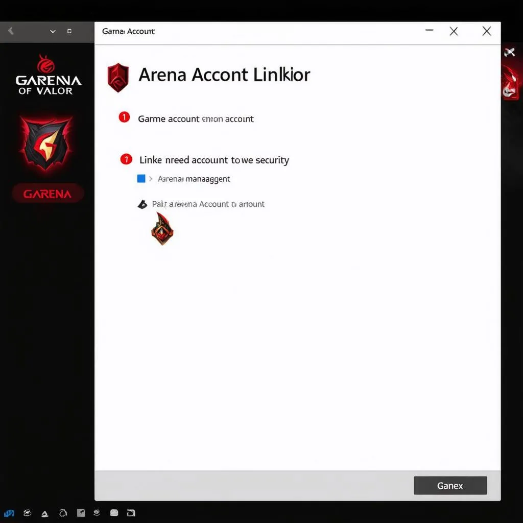 Giao Diện Liên Kết Tài Khoản Garena