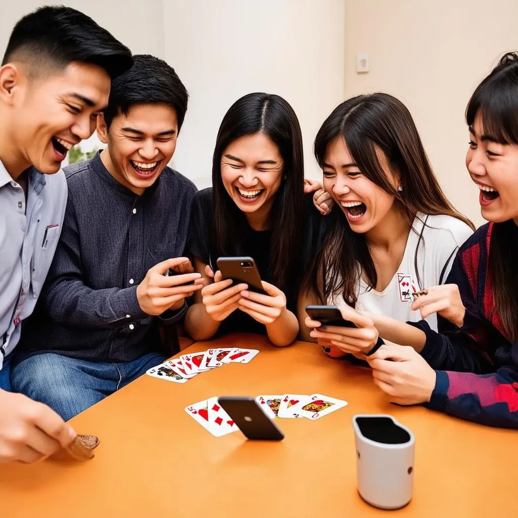 Group of friends enjoying Liên Quân Mobile