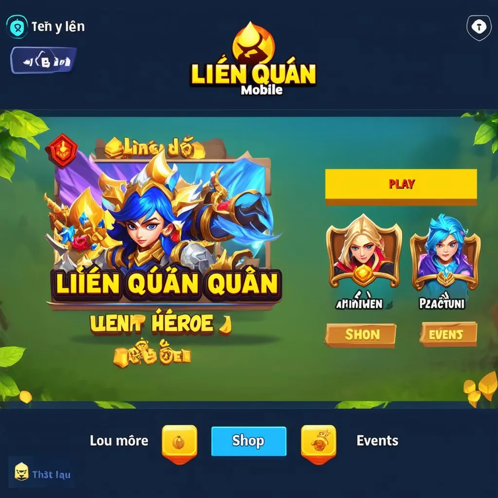 Giao diện chính Liên Quân Mobile