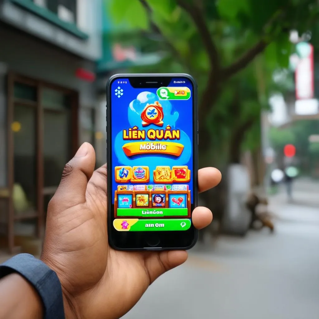 Game Liên Quân Mobile hiển thị trên màn hình điện thoại