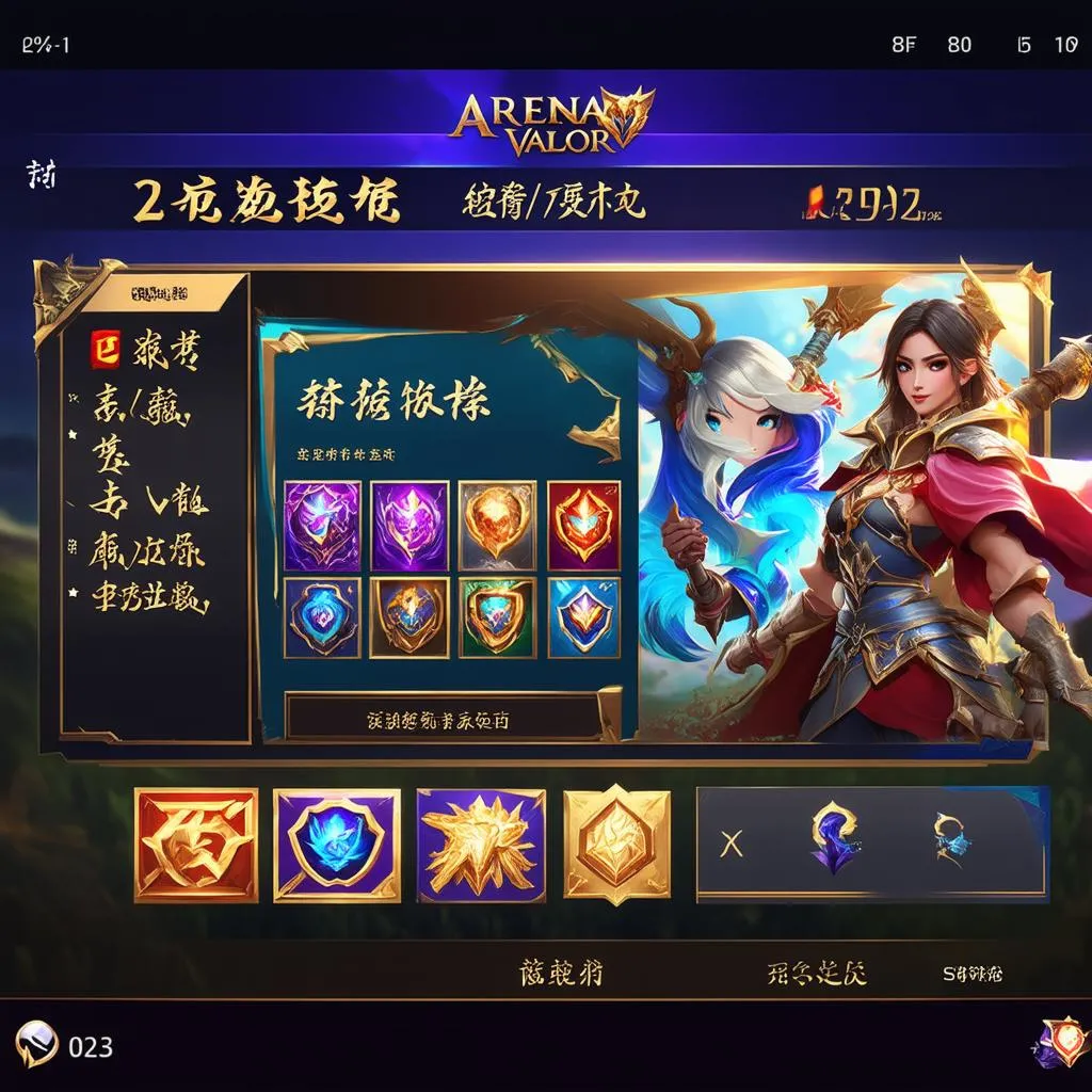 Giao diện game Liên Quân Mobile Trung Quốc với ngôn ngữ tiếng Trung