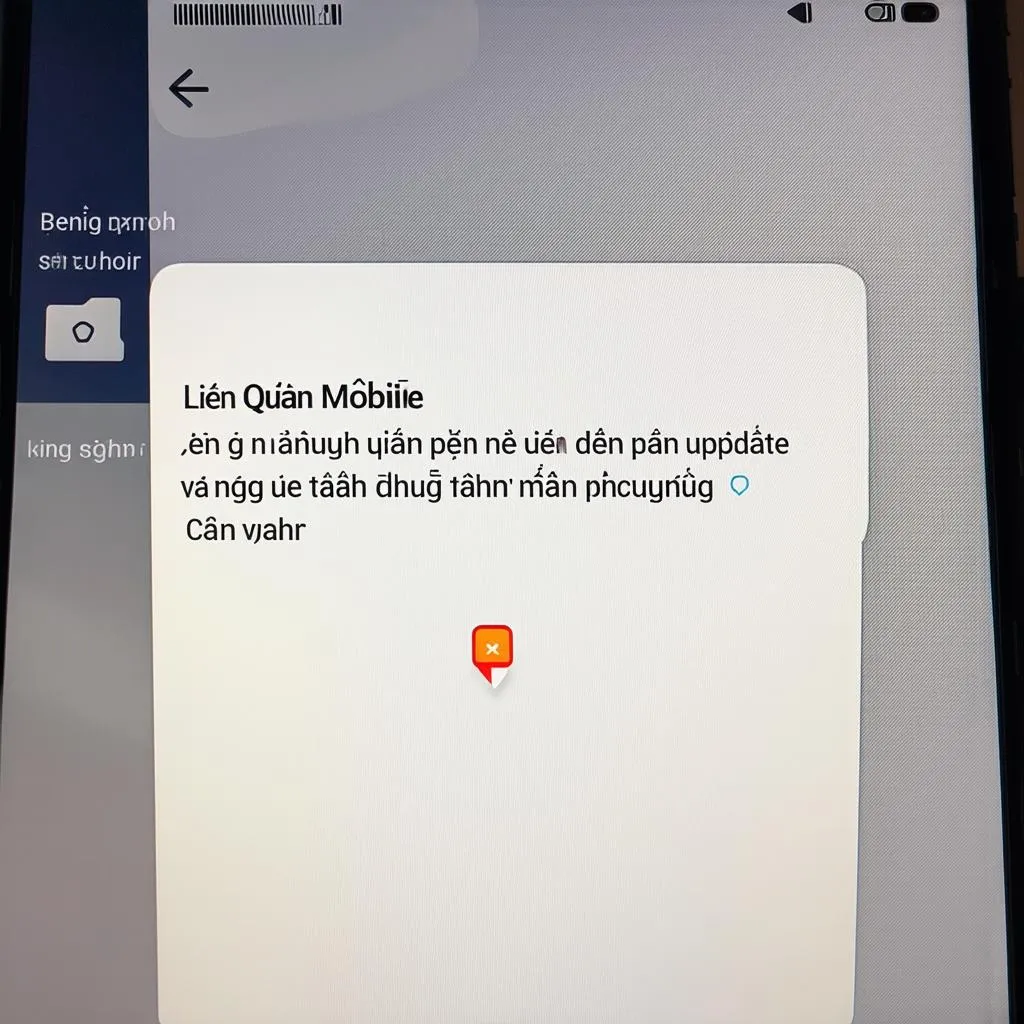 Hình ảnh lỗi cập nhật Liên Quân Mobile