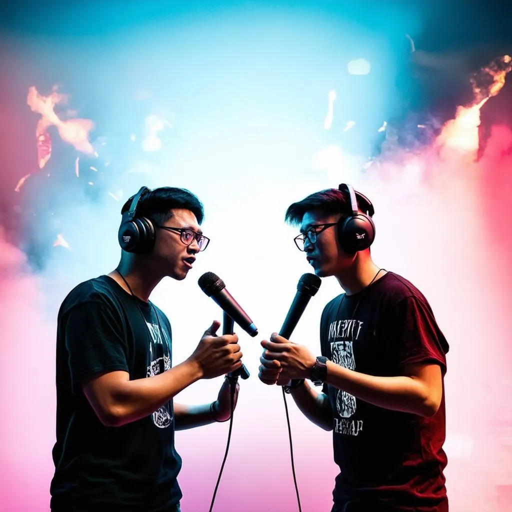 Hai game thủ đang rap battle