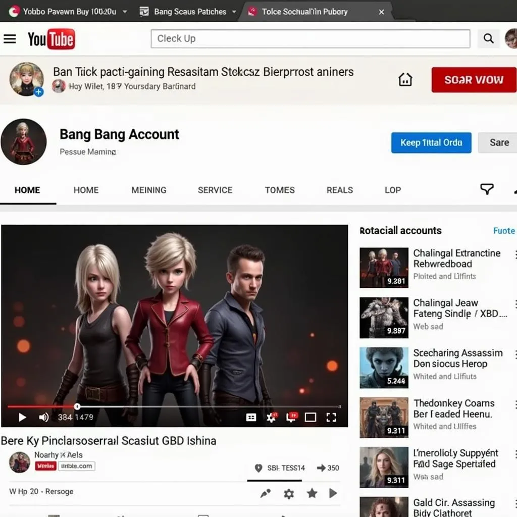 Hình ảnh acc cộng đồng bang bang người sát thủ youtube