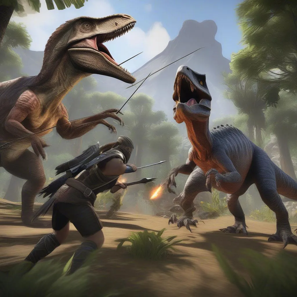 Ark Survival Evolved: Chiến đấu với khủng long