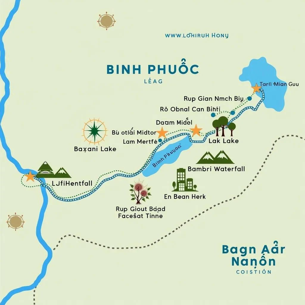 Bản đồ du lịch Bình Phước với các điểm đến nổi bật