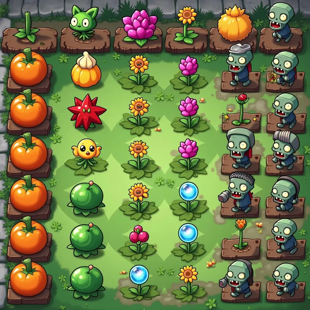 Bố trí cây trồng Plant vs Zombie hiệu quả