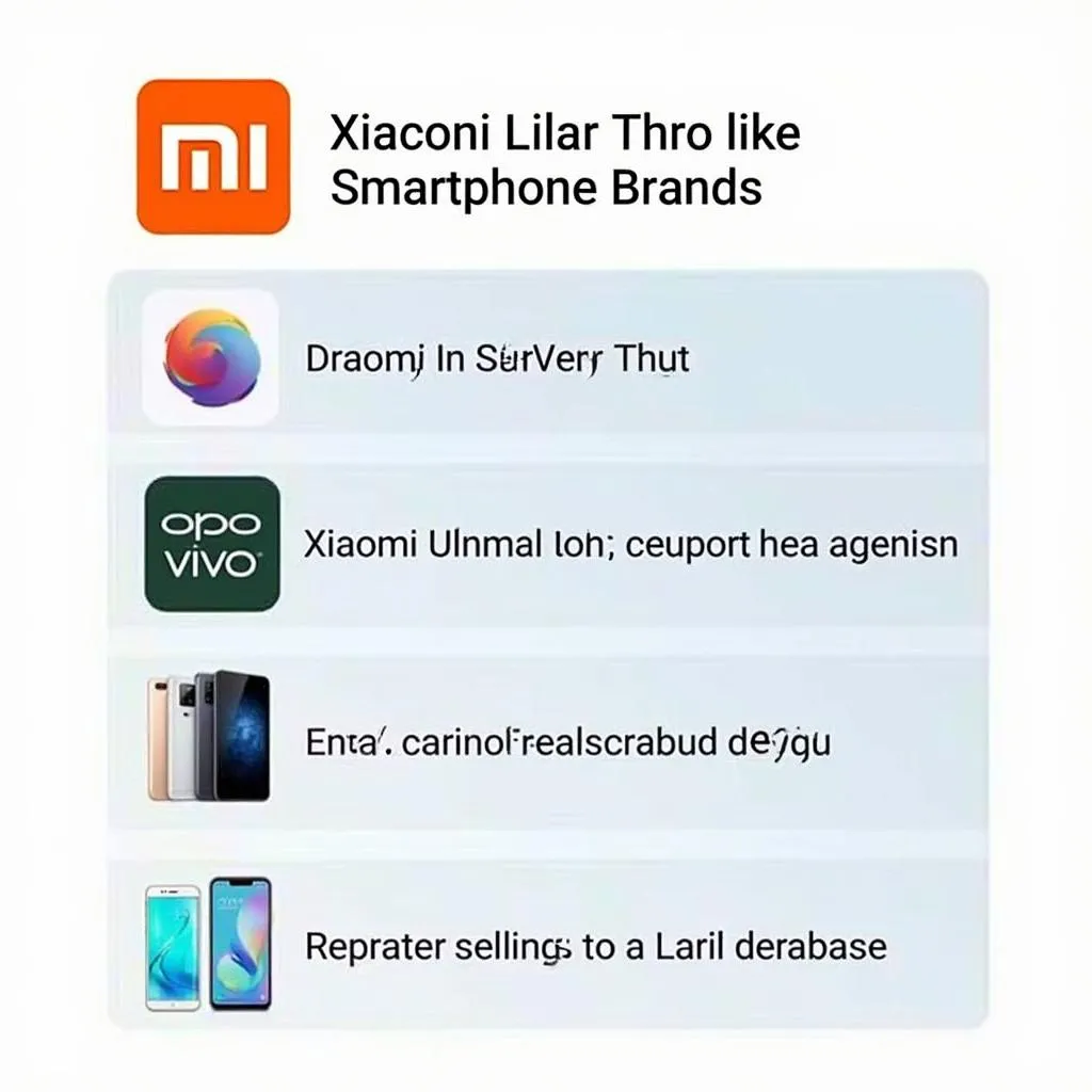 Các hãng điện thoại nổi tiếng khác như Xiaomi, Oppo, Vivo