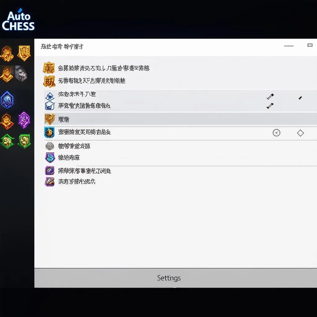 auto chess server trung quốc settings