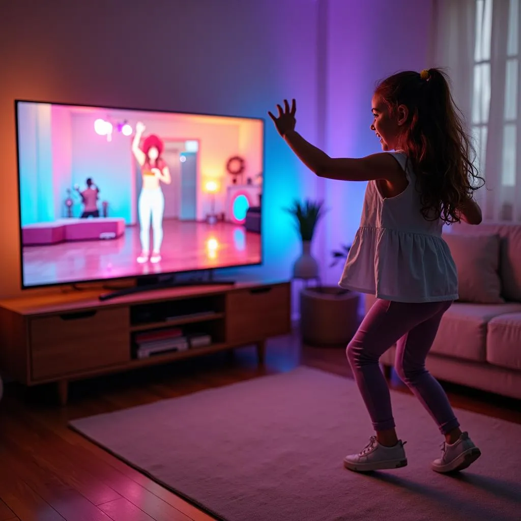 Cô gái nhảy vui vẻ cùng Just Dance Now