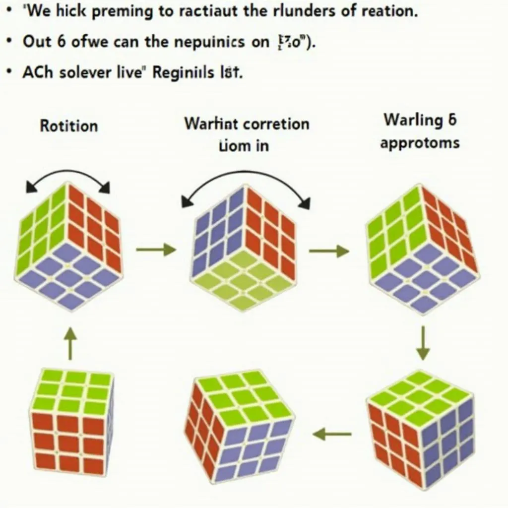 Hình ảnh minh họa các công thức xoay rubik cơ bản