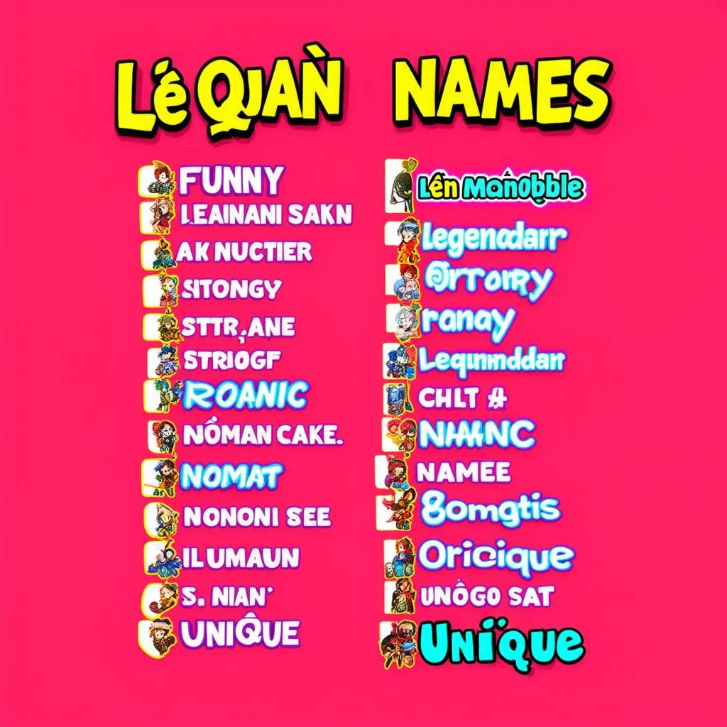 Danh sách tên Liên Quân đẹp