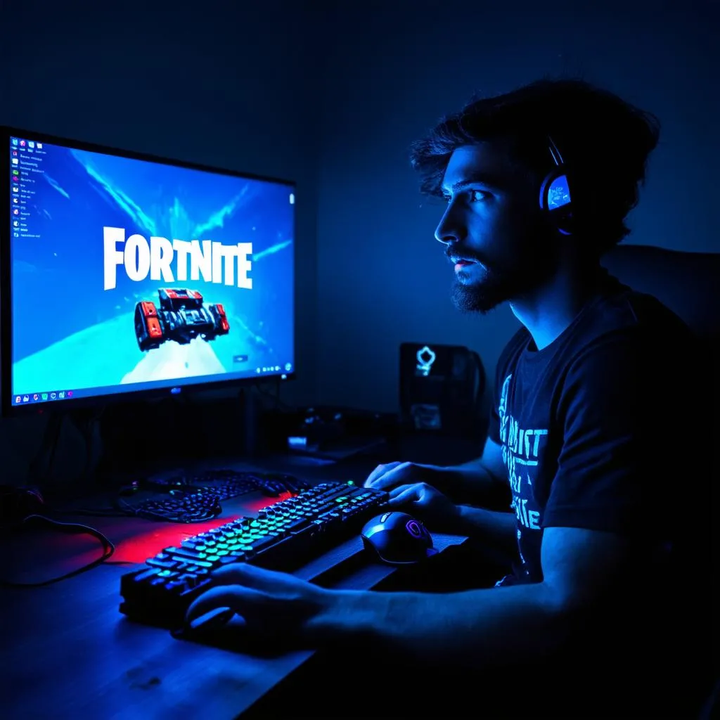 game thủ chơi fortnite