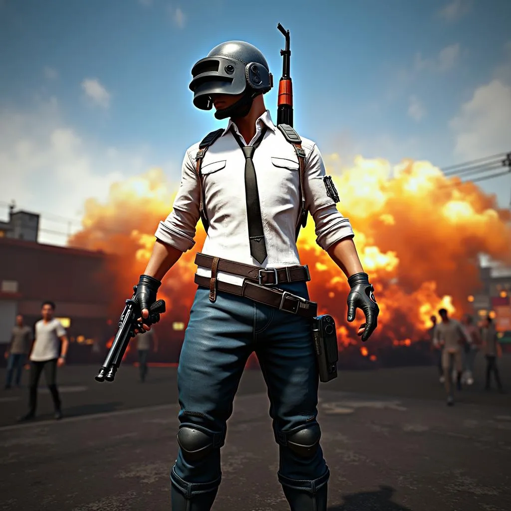 Hình ảnh game thủ PUBG đang chơi game