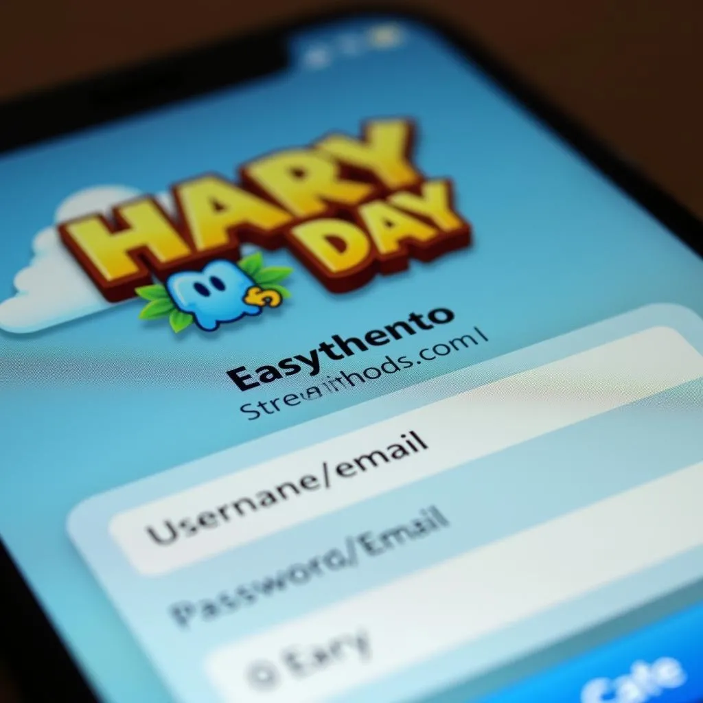 Giao diện đăng nhập game Hay Day trên điện thoại