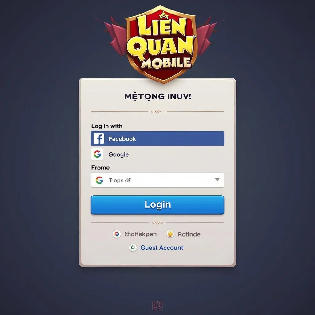 Giao diện đăng nhập Liên Quân Mobile