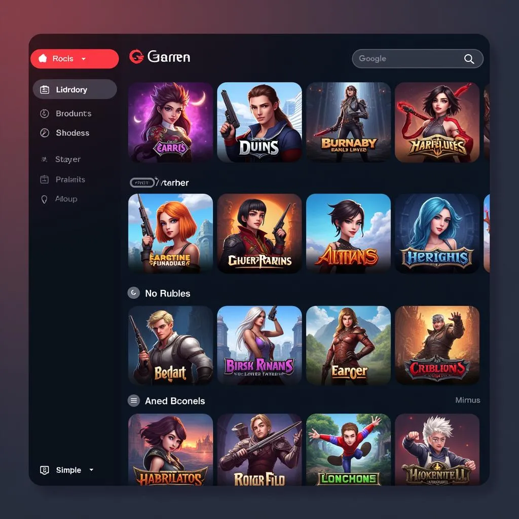 Giao diện Garena