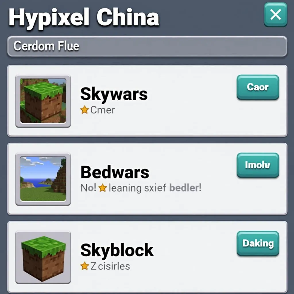 Giao diện Hypixel China