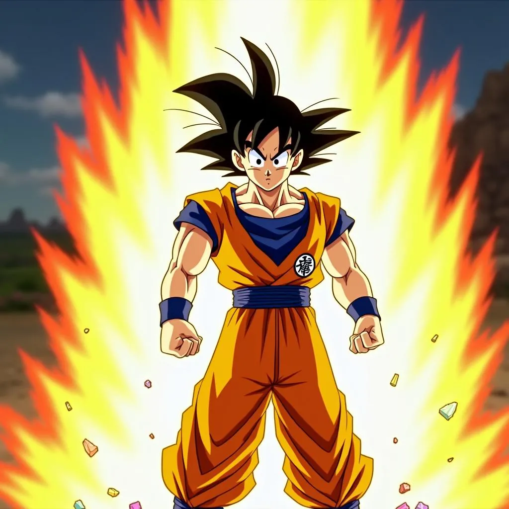 Goku tung chiêu Kamehameha trứ danh trong Dragon Ball Super Mugen