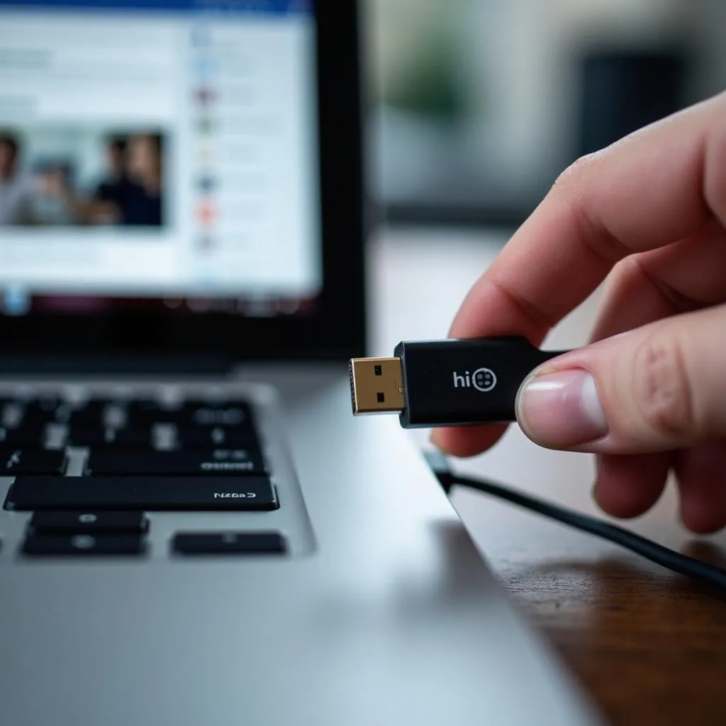 Kết nối Facebook với tivi bằng cáp HDMI