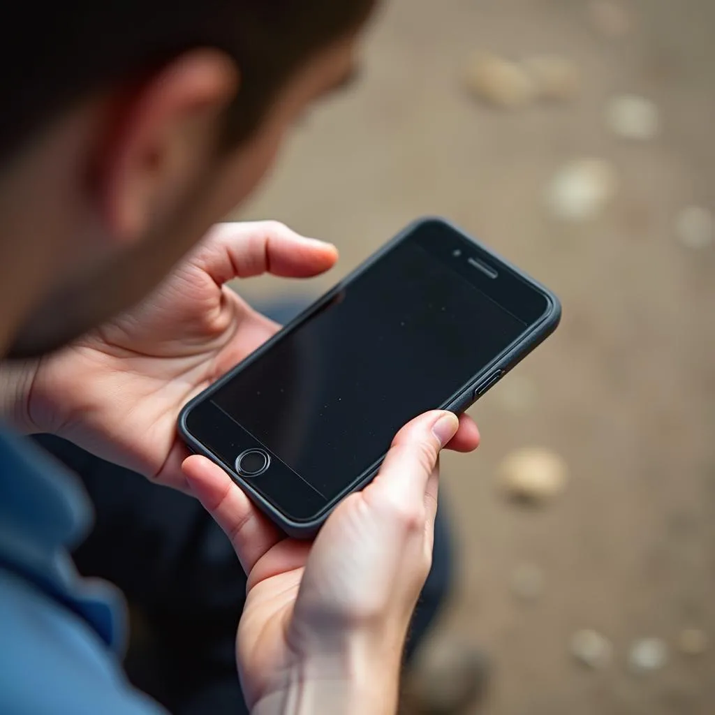 Inspecting the phone's appearance