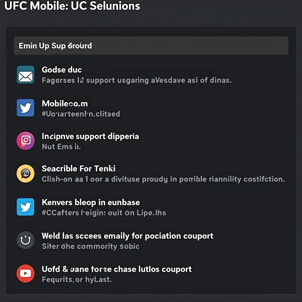 Liên hệ hỗ trợ UFC Mobile