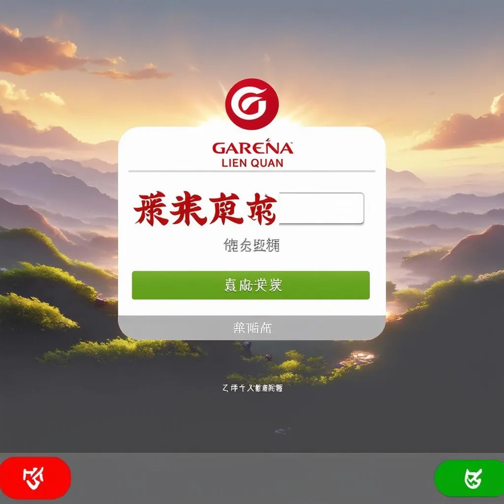 Garena Liên Quân Mobile Taiwan login screen