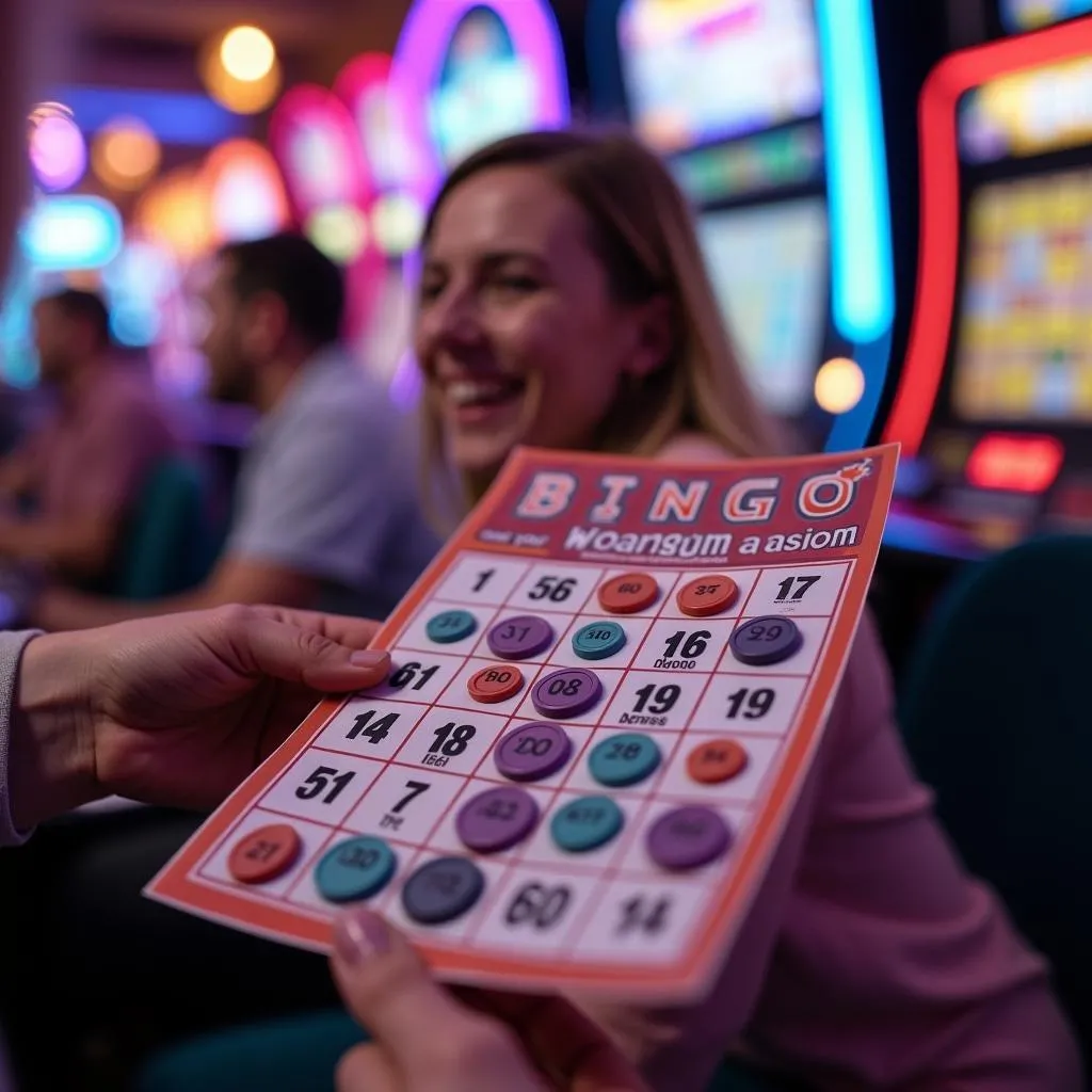 Người chơi Bingo vui mừng