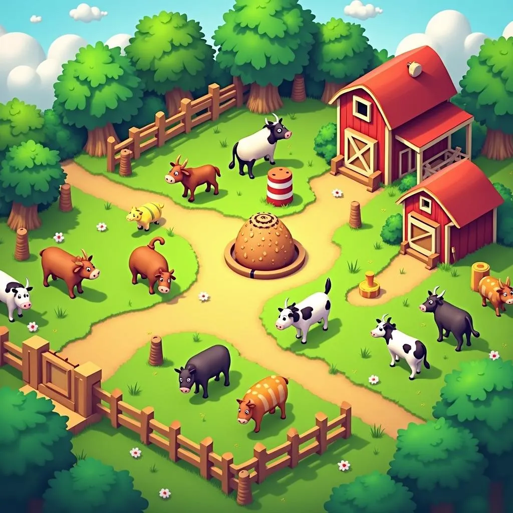 Hình ảnh nông trại trong game Hay Day