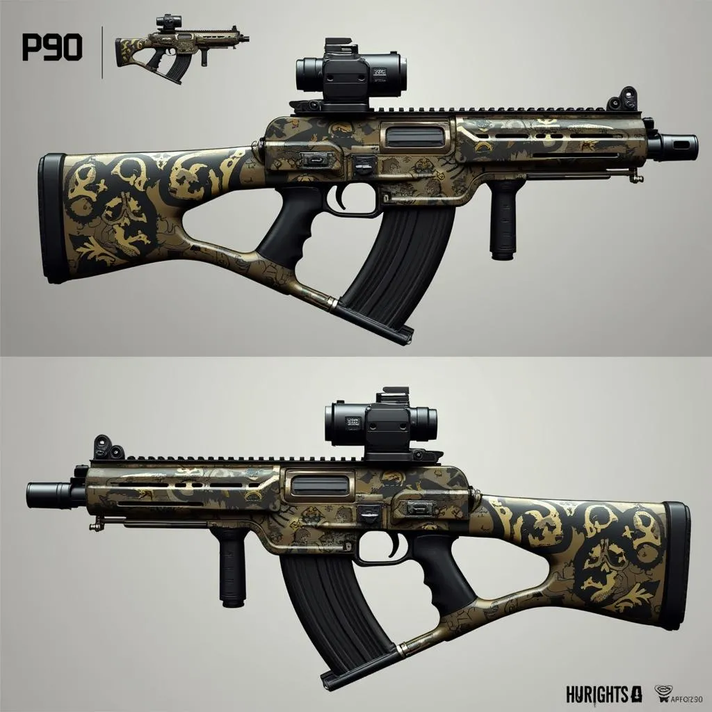 Khẩu P90 Camo CF với thiết kế độc đáo, nâng tầm đẳng cấp cho game thủ