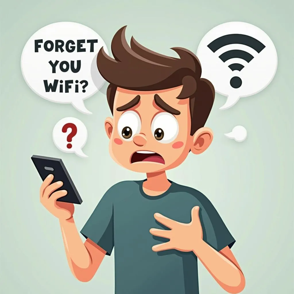 Hình ảnh minh họa người đang lo lắng vì quên mật khẩu wifi