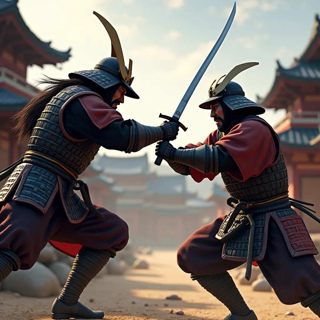 Trận đấu trong Samurai Simulator